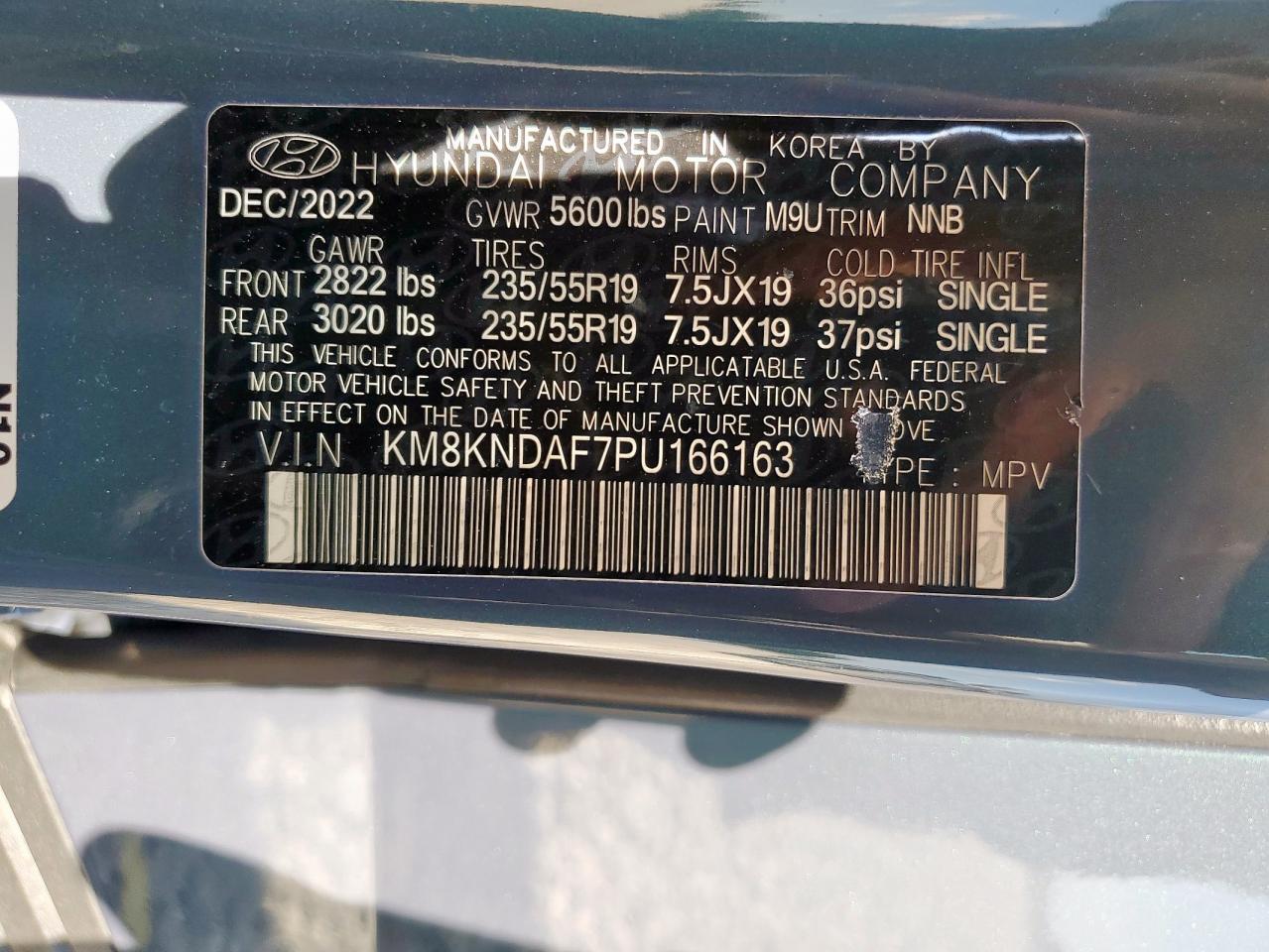 2023 Hyundai Ioniq 5 Sel VIN: KM8KNDAF7PU166163 Lot: 71965825