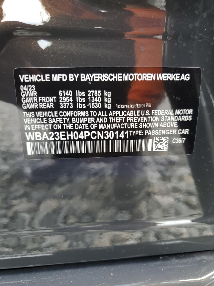 2023 BMW 740 I VIN: WBA23EH04PCN30141 Lot: 81850195