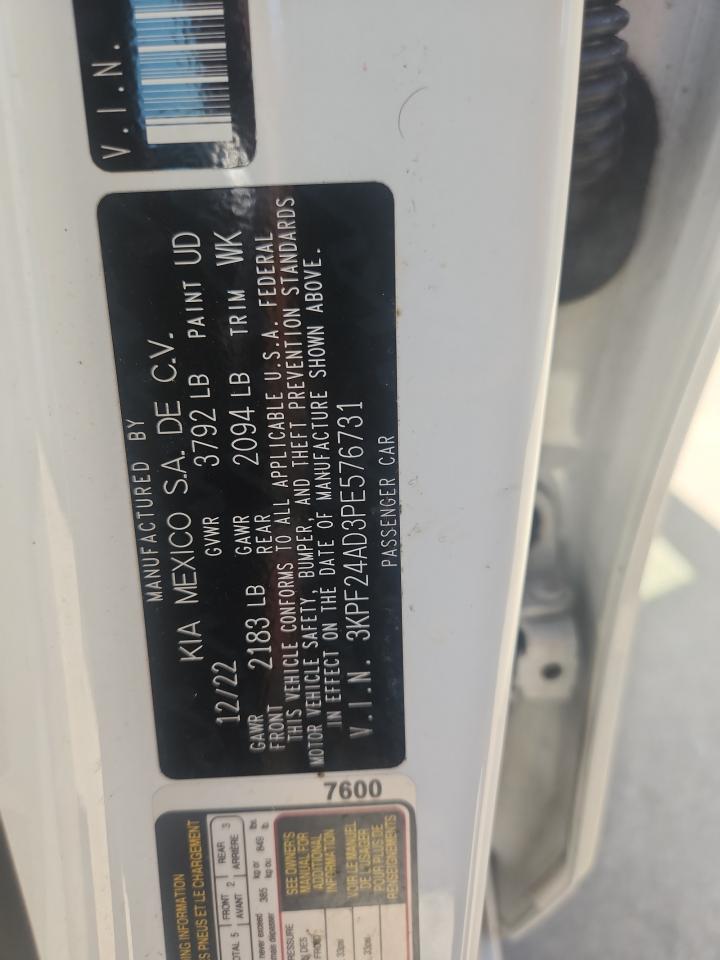 2023 Kia Forte Lx VIN: 3KPF24AD3PE576731 Lot: 84167595