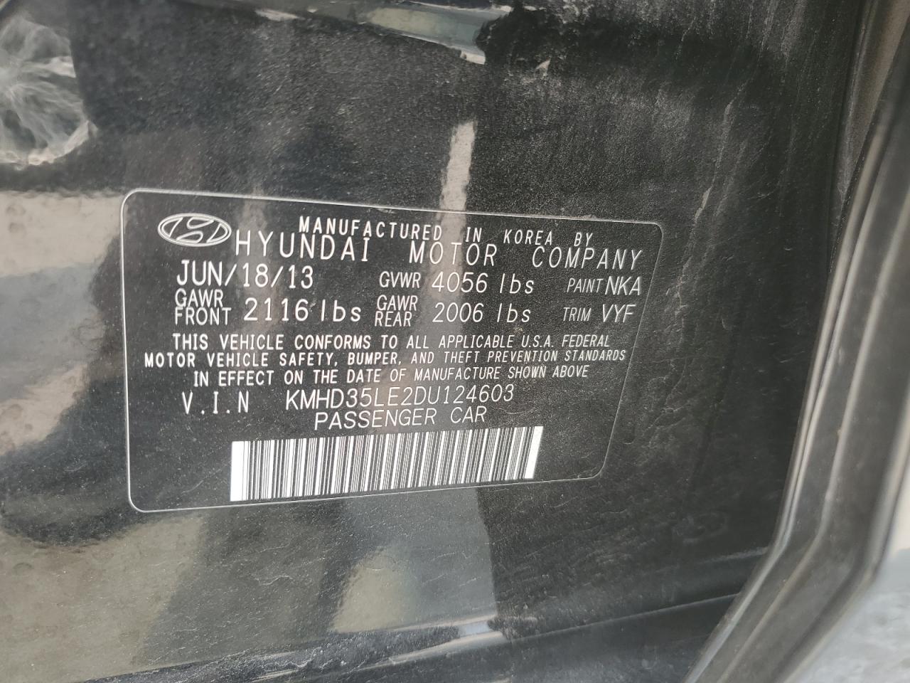 2013 Hyundai Elantra Gt VIN: KMHD35LE2DU124603 Lot: 71672975