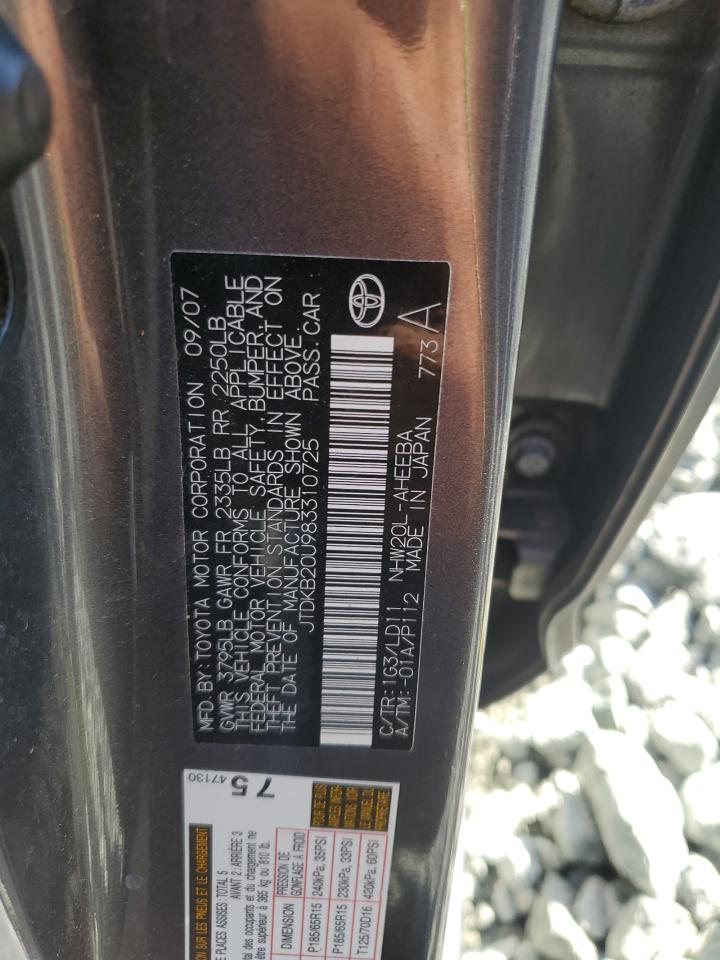 2008 Toyota Prius VIN: JTDKB20U983310725 Lot: 71774155