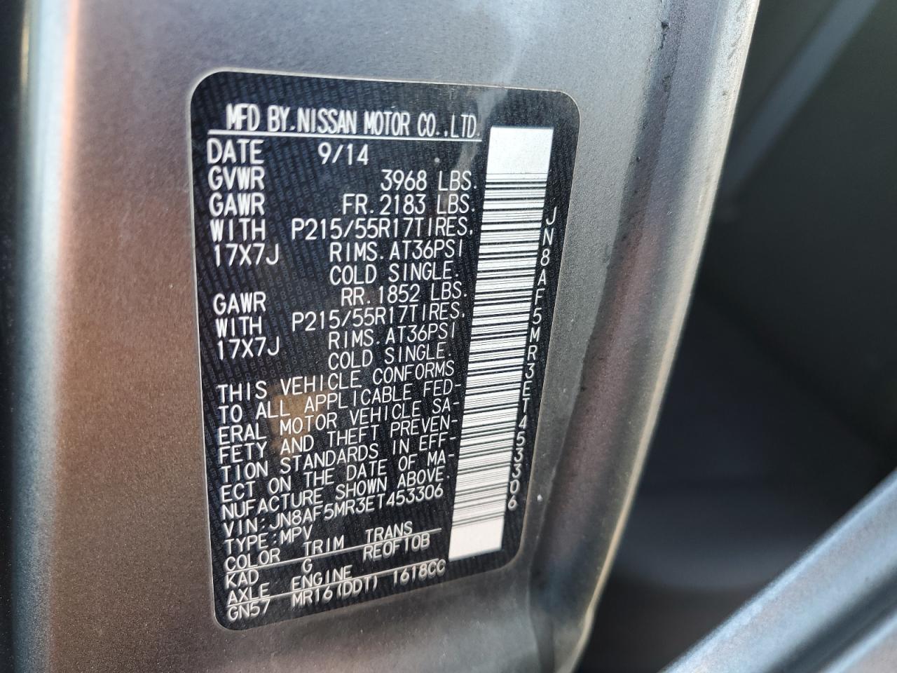 2014 Nissan Juke S VIN: JN8AF5MR3ET453306 Lot: 80705245