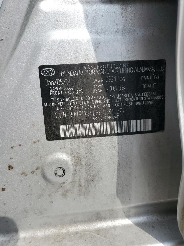 2018 Hyundai Elantra Sel VIN: 5NPD84LF6JH310272 Lot: 81660425