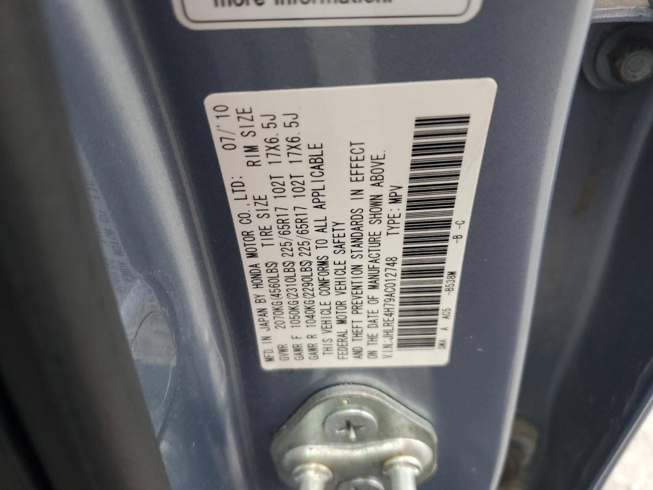 2010 Honda Cr-V Exl VIN: JHLRE4H79AC012748 Lot: 80513885