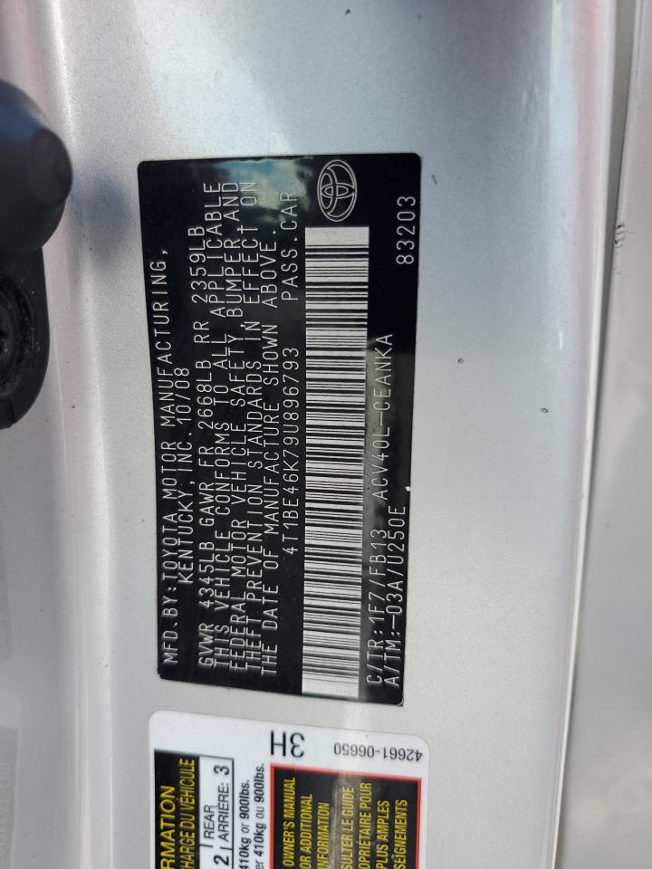 2009 Toyota Camry Base VIN: 4T1BE46K79U896793 Lot: 84454915