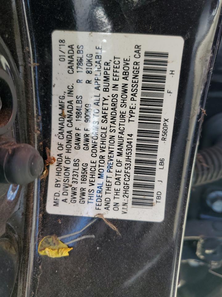 2018 Honda Civic Lx VIN: 2HGFC2F53JH530414 Lot: 80407815