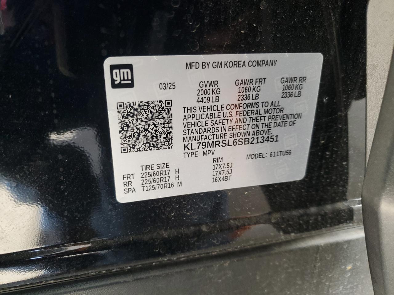 2025 Chevrolet Trailblazer Lt VIN: KL79MRSL6SB213451 Lot: 84462815
