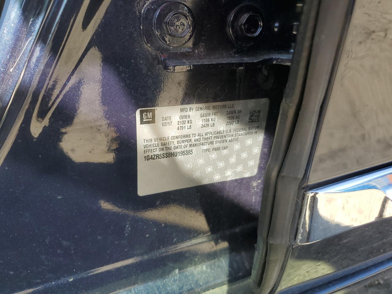 2017 Buick Lacrosse Premium VIN: 1G4ZR5SS8HU195385 Lot: 81419195