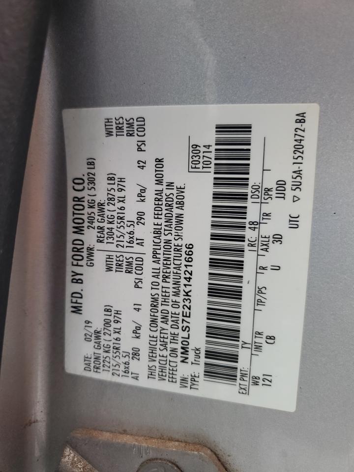 2019 Ford Transit Connect Xl VIN: NM0LS7E23K1421666 Lot: 82027235