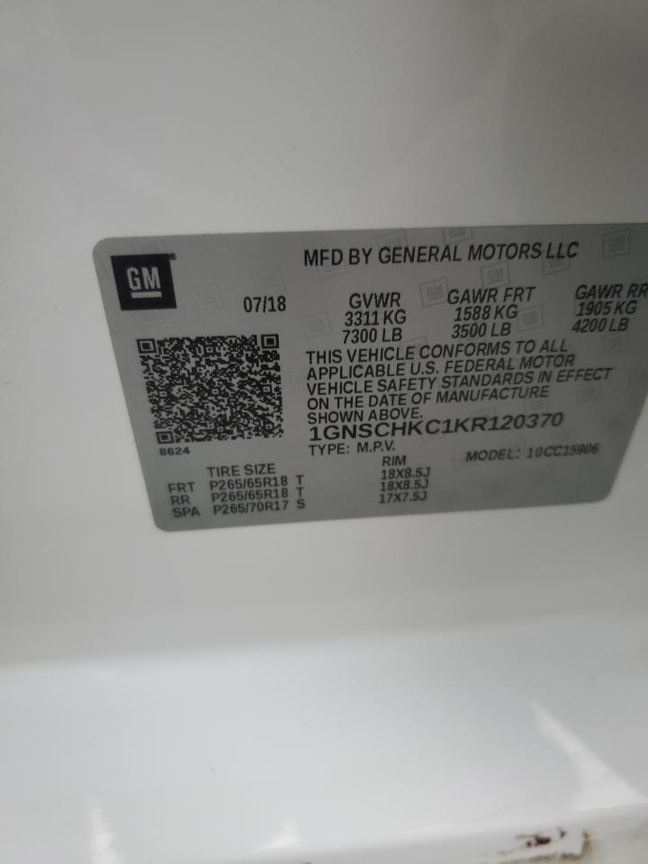 2019 Chevrolet Suburban C1500 Lt VIN: 1GNSCHKC1KR120370 Lot: 81550495