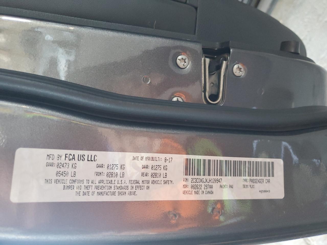 2018 Dodge Charger R/T 392 VIN: 2C3CDXGJXJH120947 Lot: 80142075