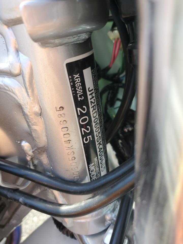 2025 Honda Xr650 L VIN: JH2RD0605SK400685 Lot: 83815885