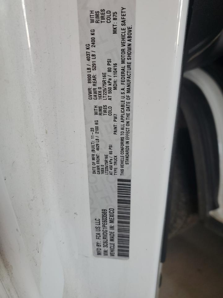 2023 Ram Promaster 2500 Van VIN: 3C6LRVDG1PE603569 Lot: 81368855