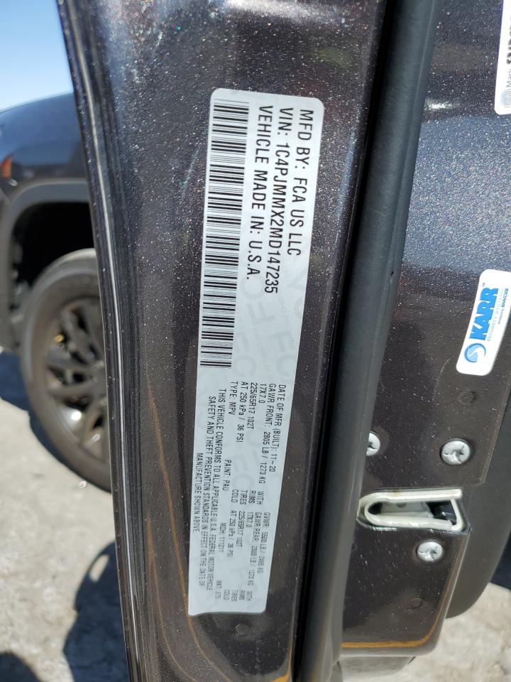 2021 Jeep Cherokee Latitude Lux VIN: 1C4PJMMX2MD147235 Lot: 80337955