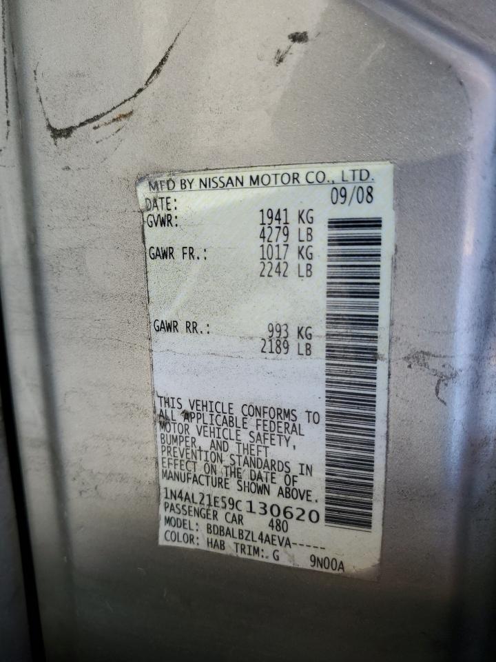 2009 Nissan Altima 2.5 VIN: 1N4AL21E59C130620 Lot: 84446985