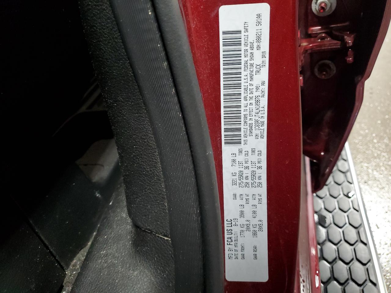 2020 Ram 1500 Laramie VIN: 1C6SRFJT4LN109876 Lot: 84040565