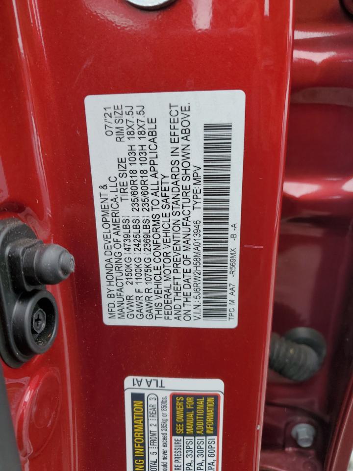 2021 Honda Cr-V Ex VIN: 5J6RW2H58MA013946 Lot: 71550565