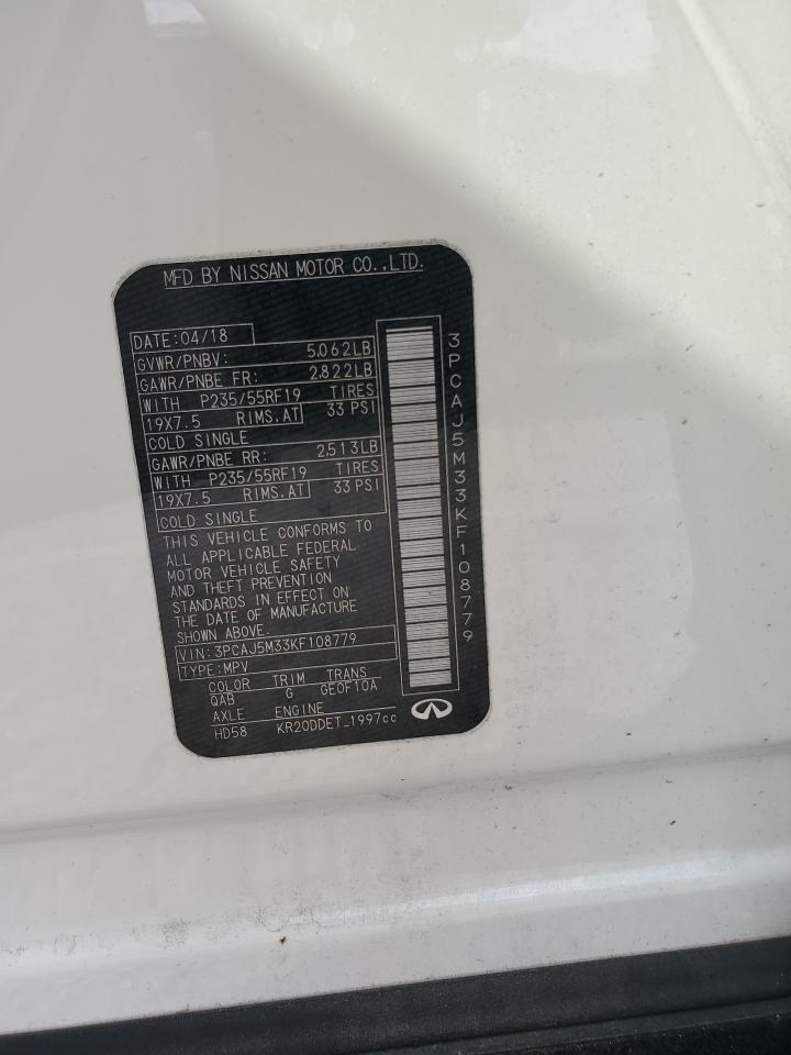 2019 Infiniti Qx50 Essential VIN: 3PCAJ5M33KF108779 Lot: 80385295