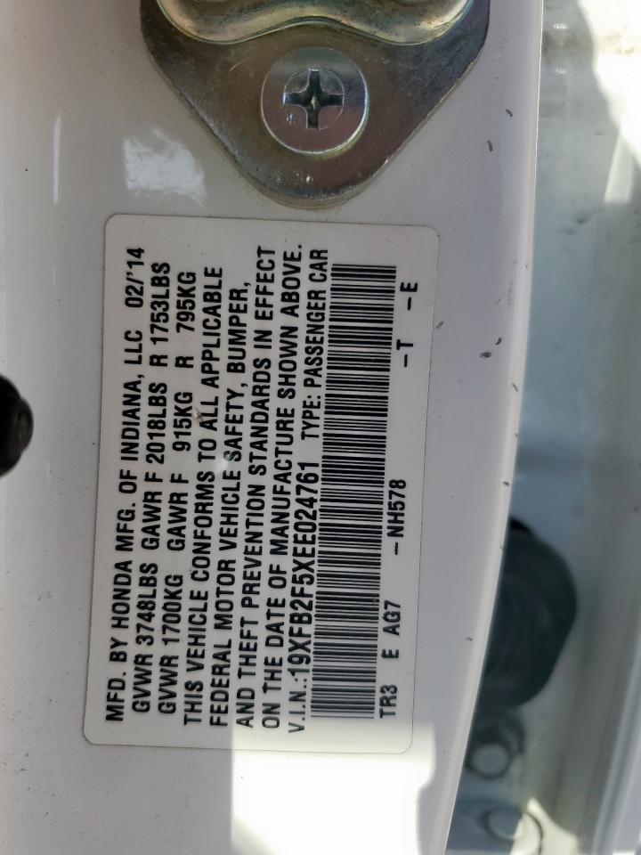 2014 Honda Civic Lx VIN: 19XFB2F5XEE024761 Lot: 84608805