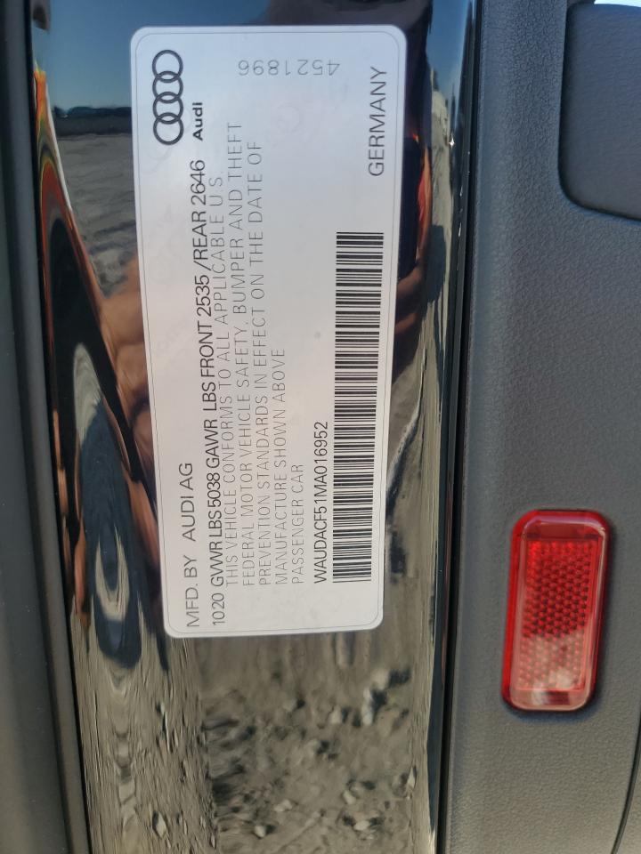 2021 Audi A5 Premium 45 VIN: WAUDACF51MA016952 Lot: 81062445