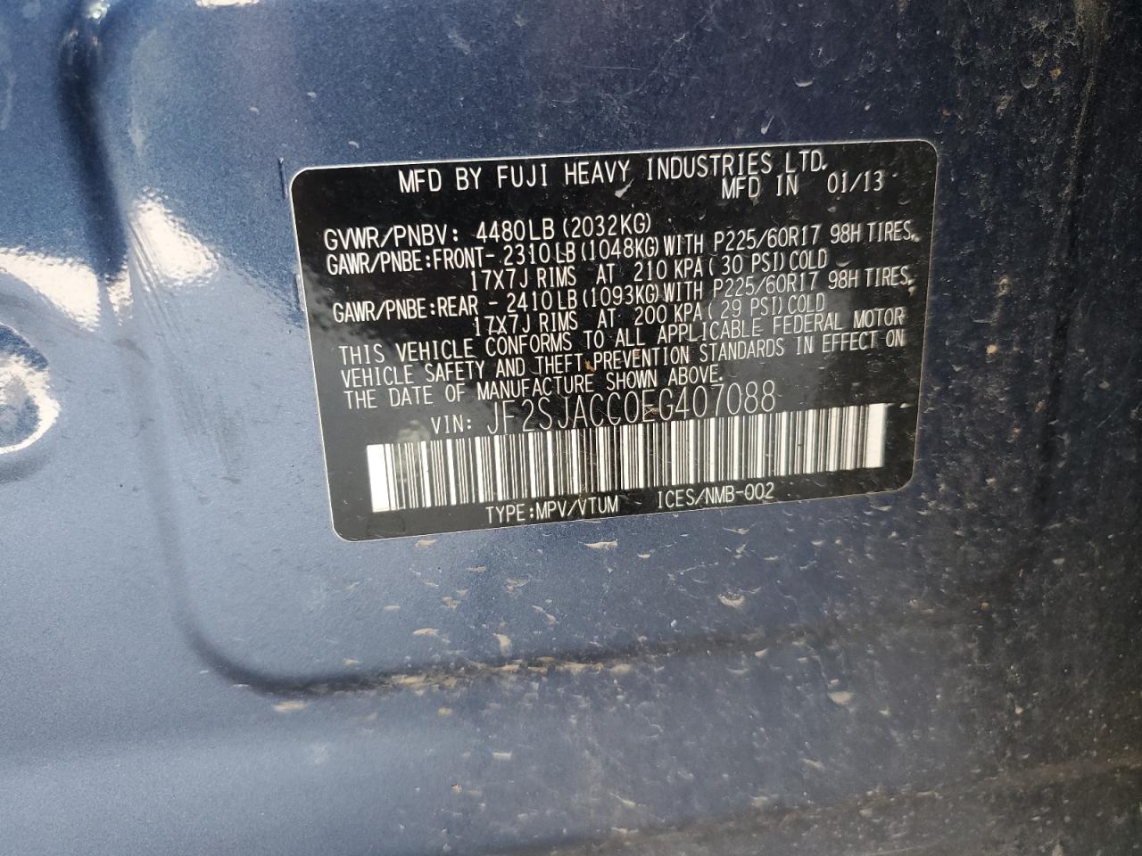 2014 Subaru Forester 2.5I Premium VIN: JF2SJACC0EG407088 Lot: 71808445