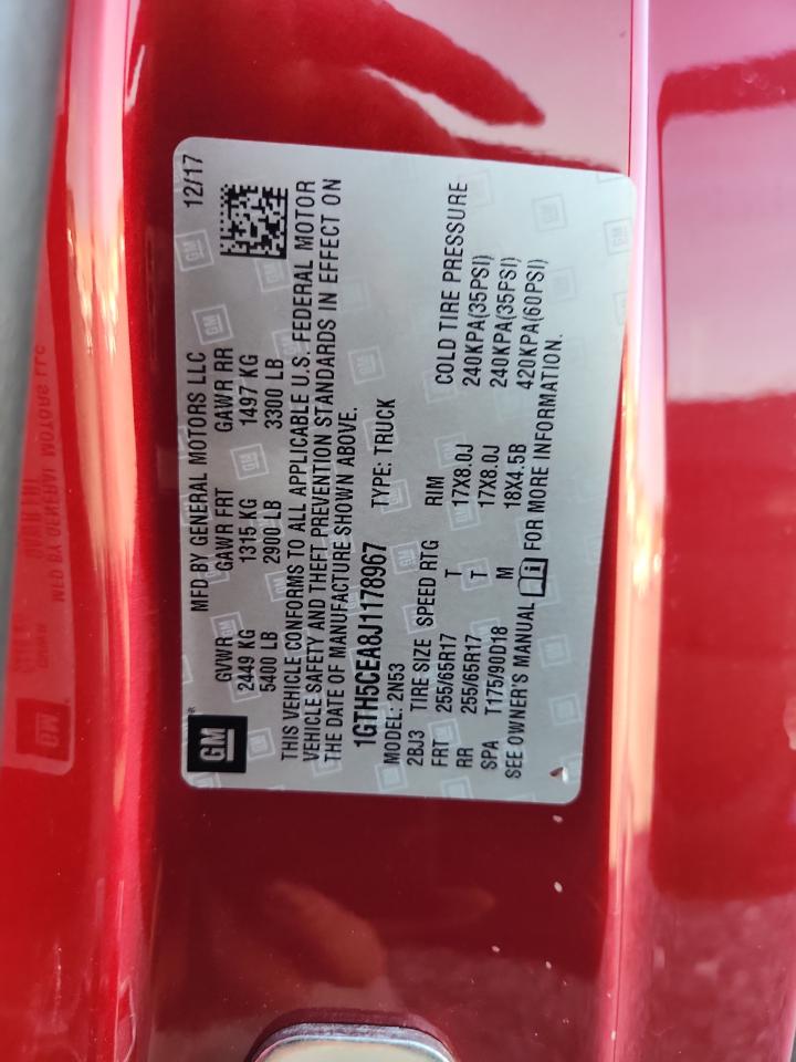 2018 GMC Canyon Sle VIN: 1GTH5CEA8J1178967 Lot: 84245595