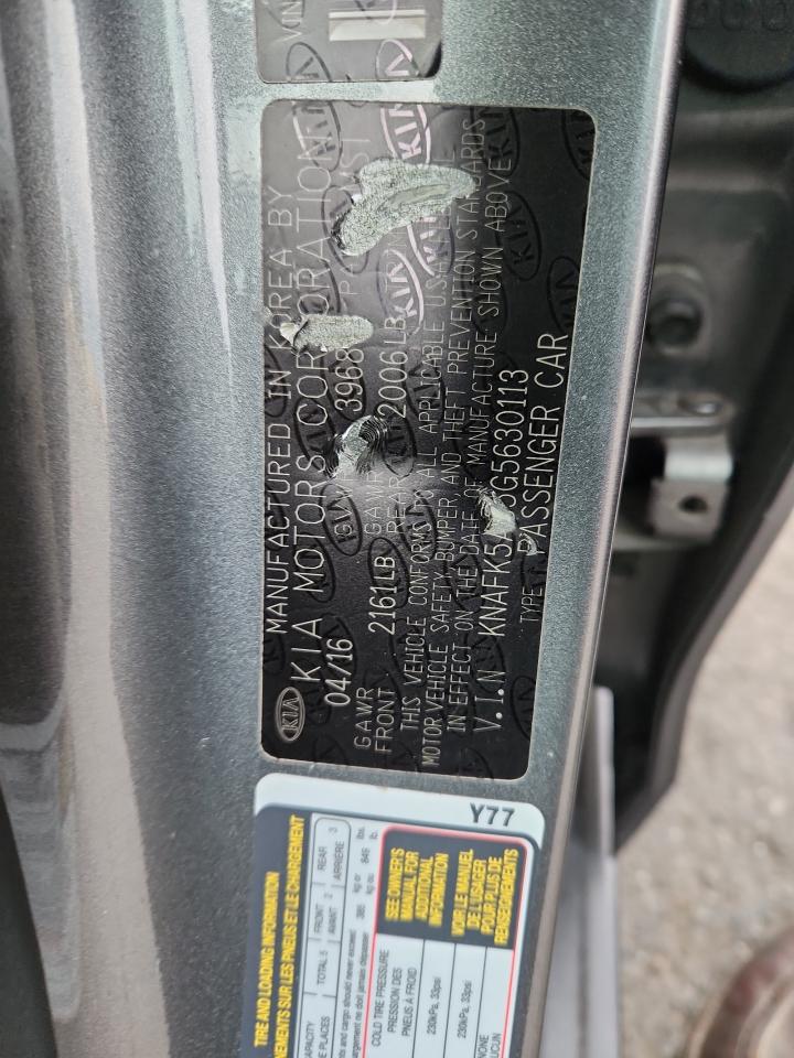 2016 Kia Forte Lx VIN: KNAFK5A85G5630113 Lot: 81524575