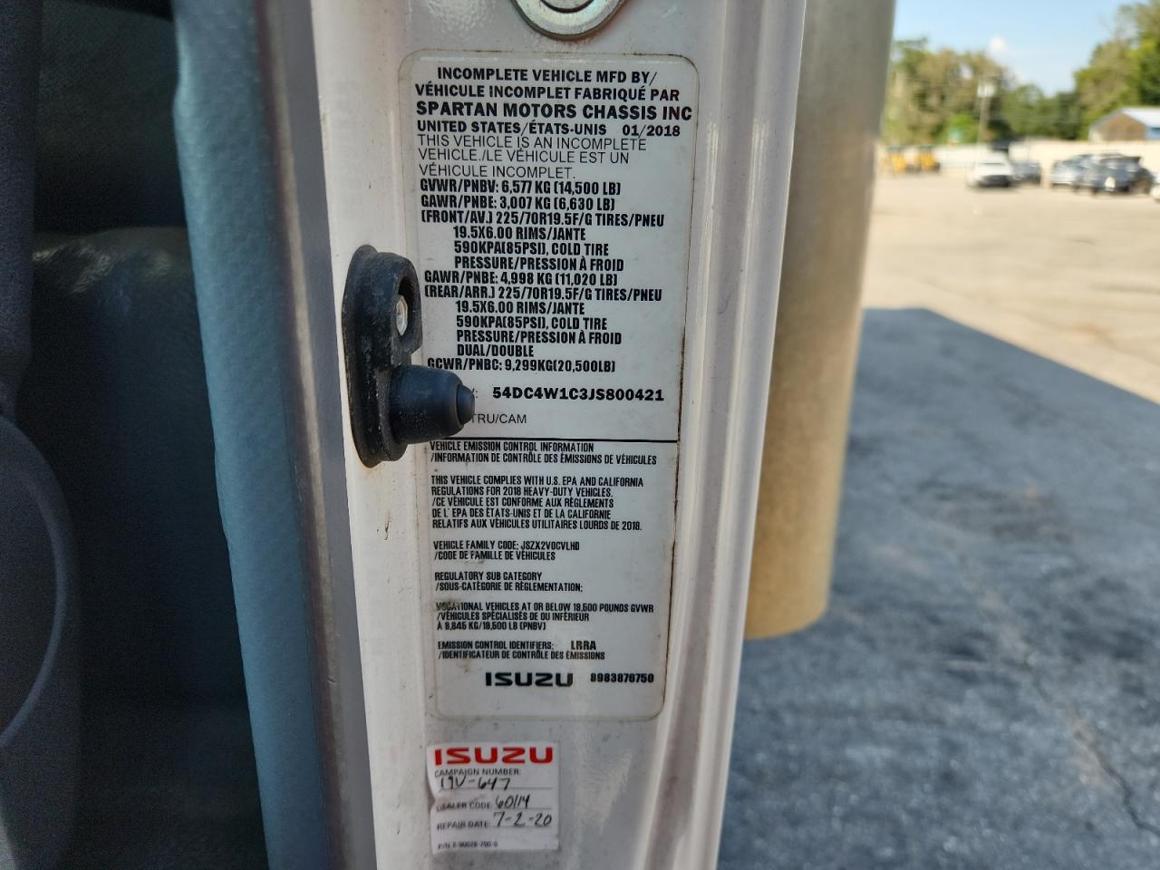 2018 Isuzu Npr Hd VIN: 54DC4W1C3JS800421 Lot: 81435345