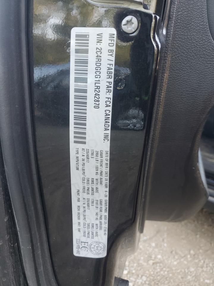 2020 Dodge Grand Caravan Sxt VIN: 2C4RDGCG1LR242870 Lot: 71985045