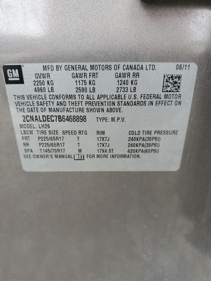 2011 Chevrolet Equinox Lt VIN: 2CNALDEC7B6468898 Lot: 81788335