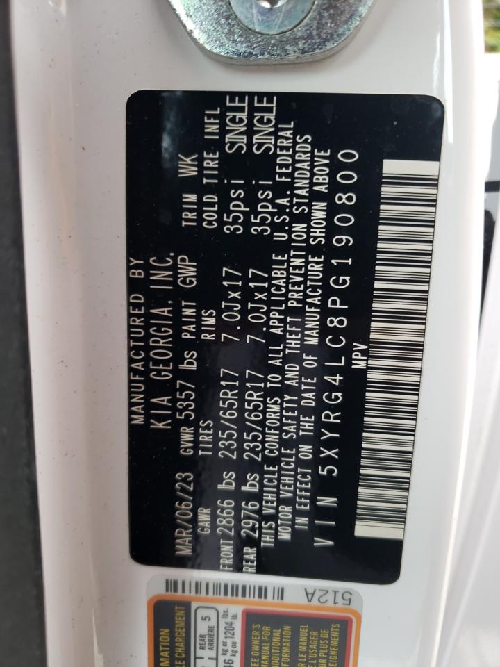 2023 Kia Sorento Lx VIN: 5XYRG4LC8PG190800 Lot: 80510985