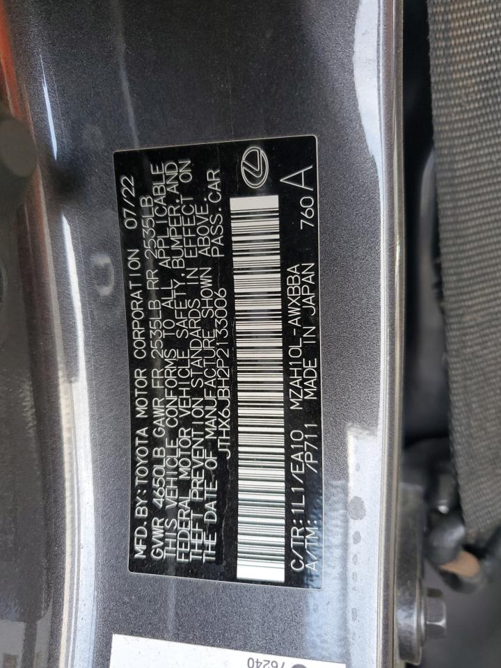 2023 Lexus Ux 250H Base VIN: JTHX6JBH2P2133006 Lot: 70862145