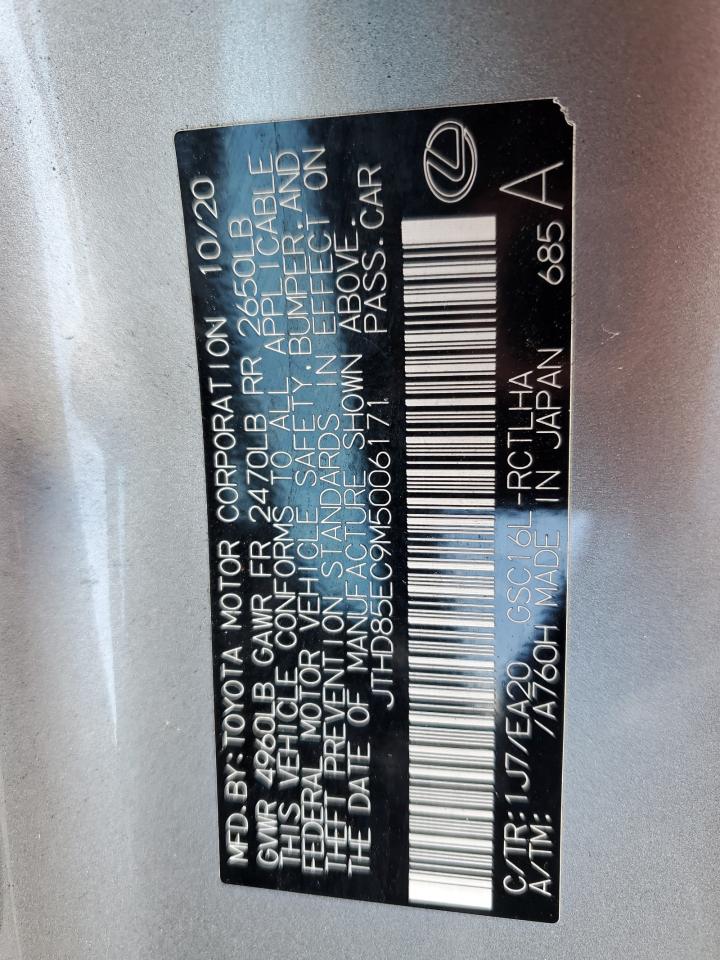 2021 Lexus Rc 300 Base VIN: JTHD85EC9M5006171 Lot: 80408855