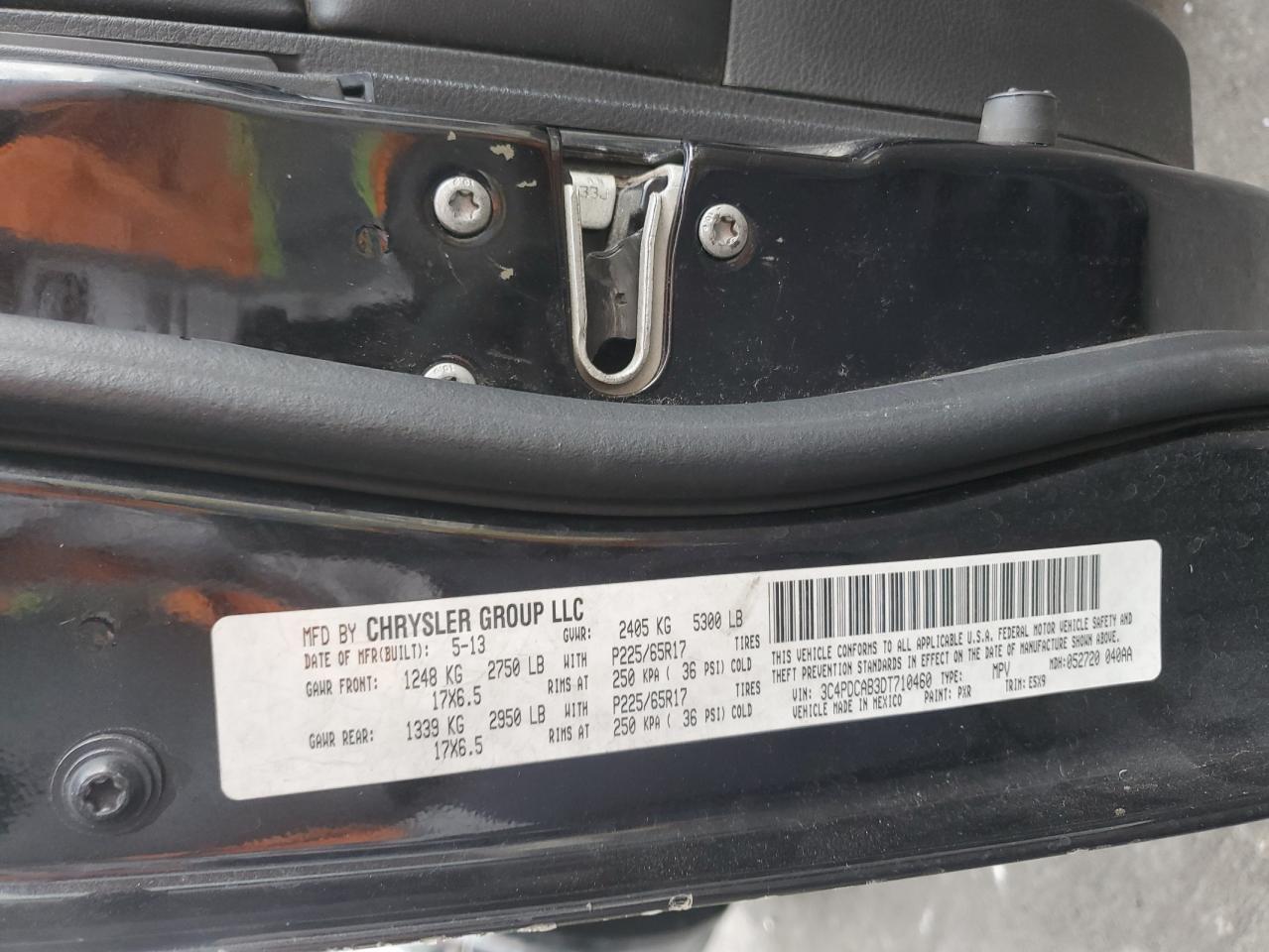 2013 Dodge Journey Se VIN: 3C4PDCAB3DT710460 Lot: 81484215