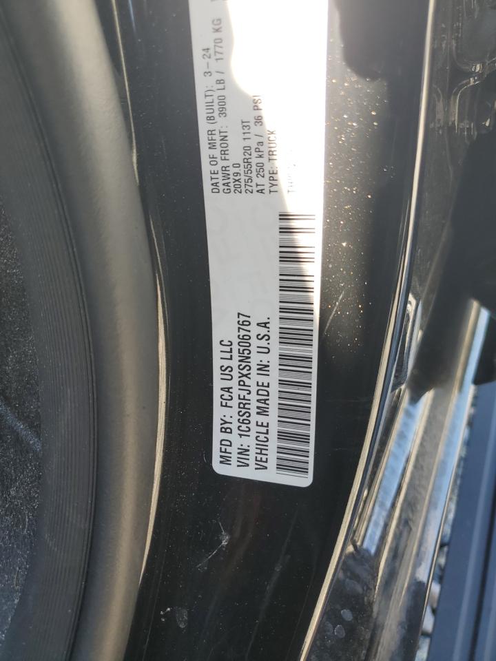 2025 Ram 1500 Laramie VIN: 1C6SRFJPXSN506767 Lot: 81269945
