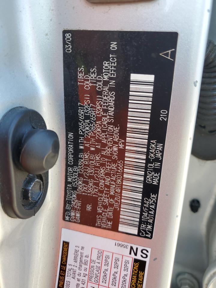 2008 Toyota 4Runner Sr5 VIN: JTEZU14R18K016665 Lot: 71085895