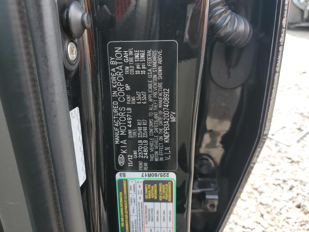 2013 Kia Sportage Base VIN: KNDPB3A20D7408912 Lot: 80899075