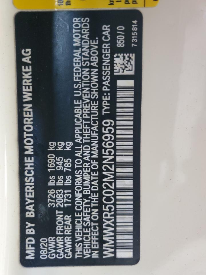 2021 Mini Cooper S VIN: WMWXR5C02M2N56959 Lot: 71641655