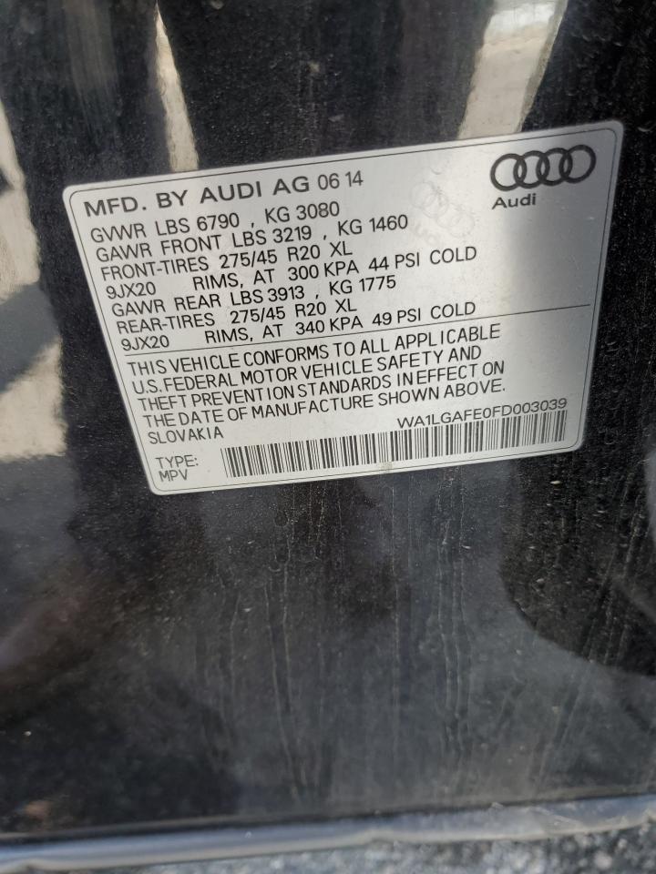 2015 Audi Q7 Premium Plus VIN: WA1LGAFE0FD003039 Lot: 81642785