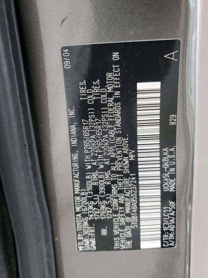 2005 Toyota Sequoia Limited VIN: 5TDBT48A95S237241 Lot: 84226985