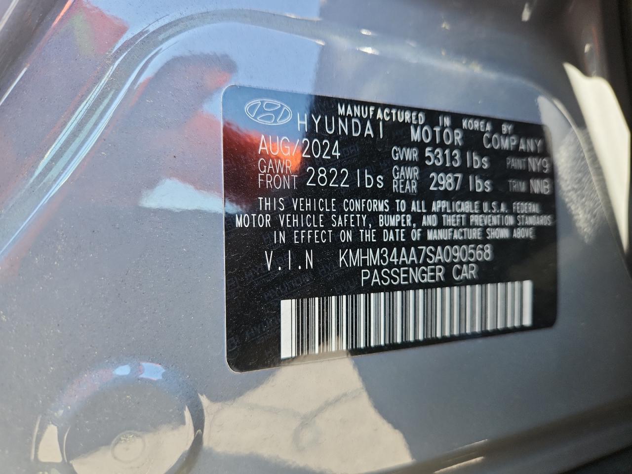 2025 Hyundai Ioniq 6 Sel VIN: KMHM34AA7SA090568 Lot: 81010455