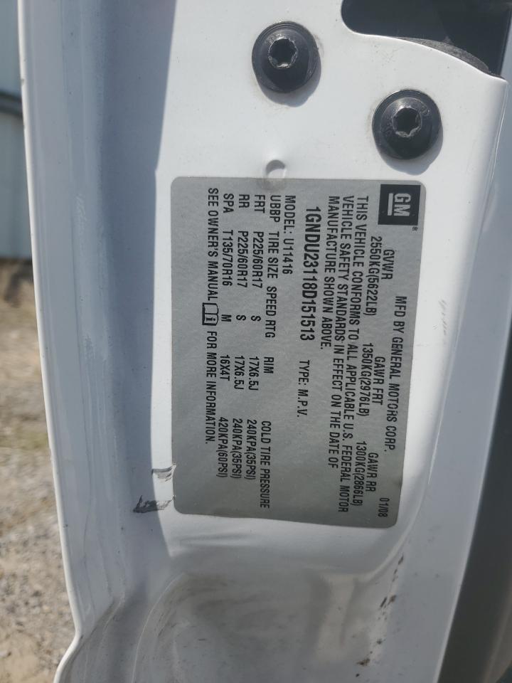 2008 Chevrolet Uplander Ls VIN: 1GNDU23118D151513 Lot: 80393565