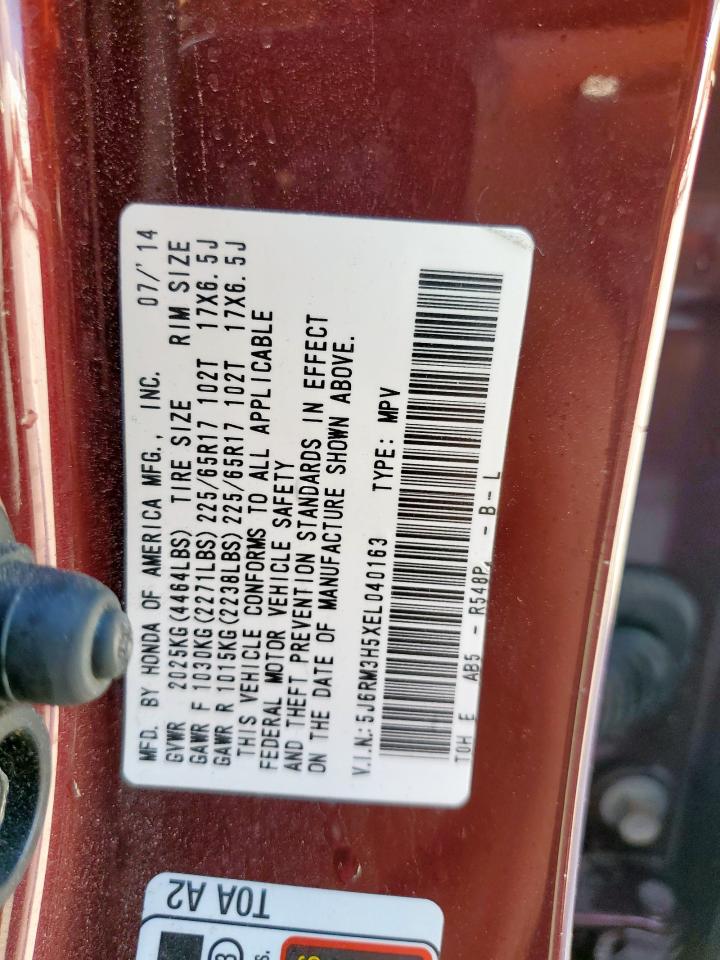 2014 Honda Cr-V Ex VIN: 5J6RM3H5XEL040163 Lot: 80659185