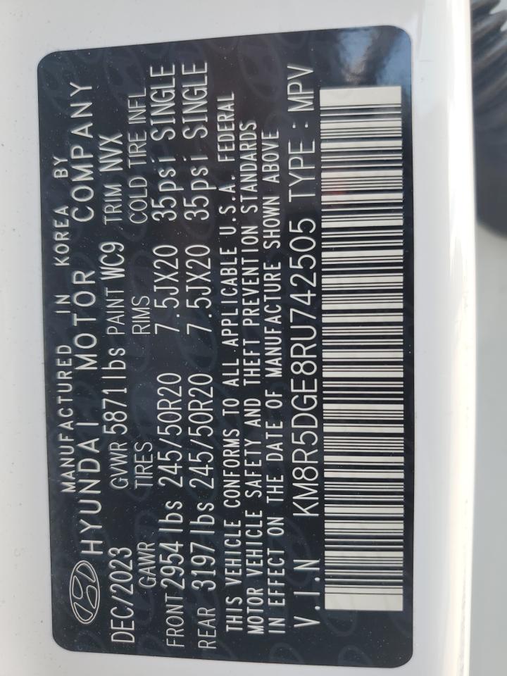 2024 Hyundai Palisade Limited VIN: KM8R5DGE8RU742505 Lot: 71078315