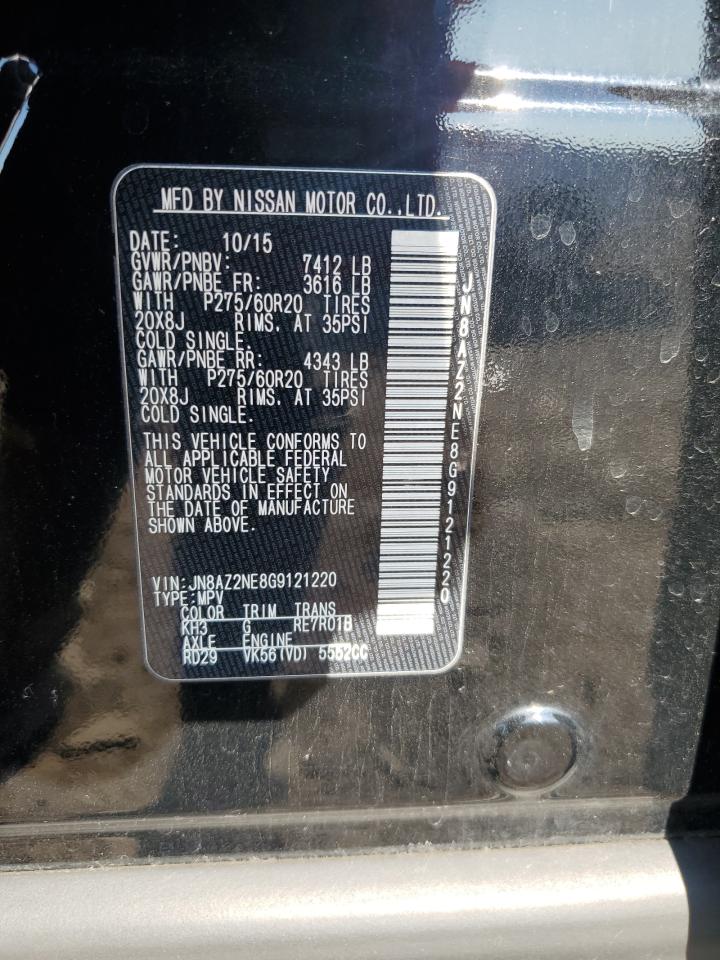 2016 Infiniti Qx80 VIN: JN8AZ2NE8G9121220 Lot: 71737975