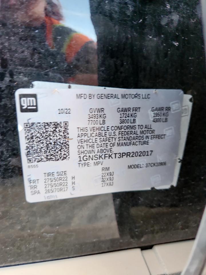 2023 Chevrolet Suburban K1500 Premier VIN: 1GNSKFKT3PR202017 Lot: 81191515