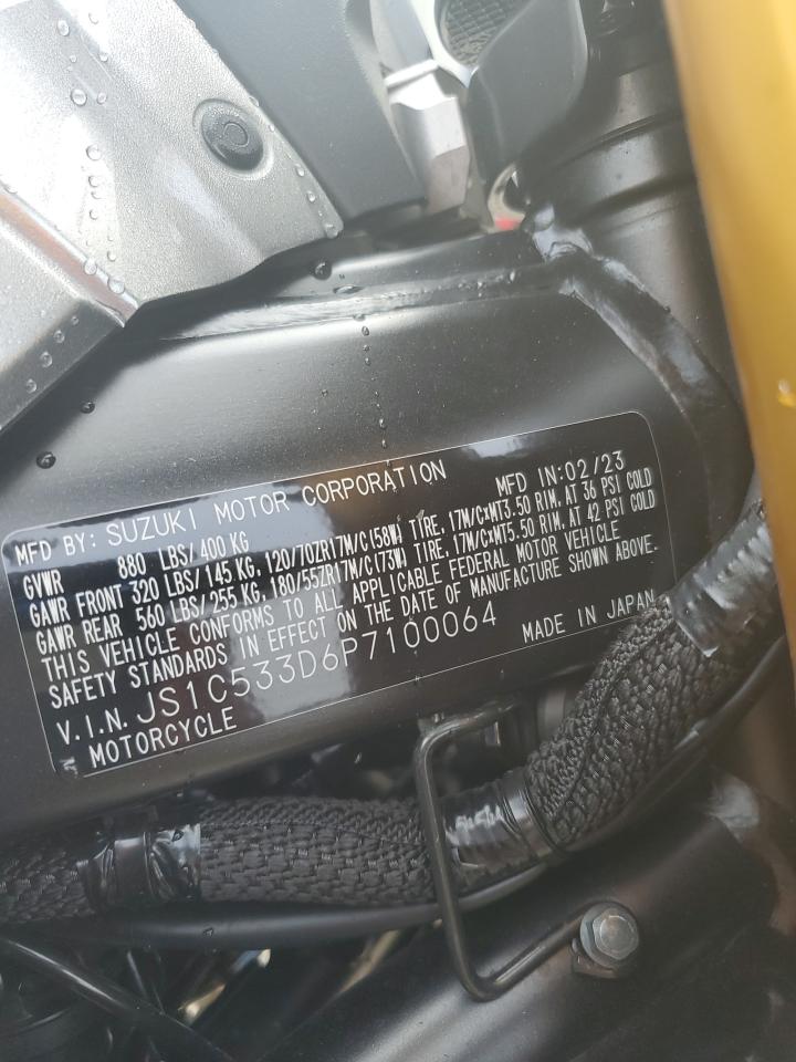 2023 Suzuki Gsx-S750 M VIN: JS1C533D6P7100064 Lot: 81792995