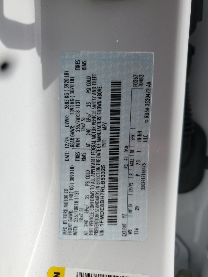 2024 Ford Bronco Outer Banks VIN: 1FMDE8BH7RLB53325 Lot: 72062145