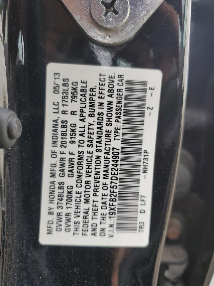 2013 Honda Civic Lx VIN: 19XFB2F57DE244907 Lot: 80837415