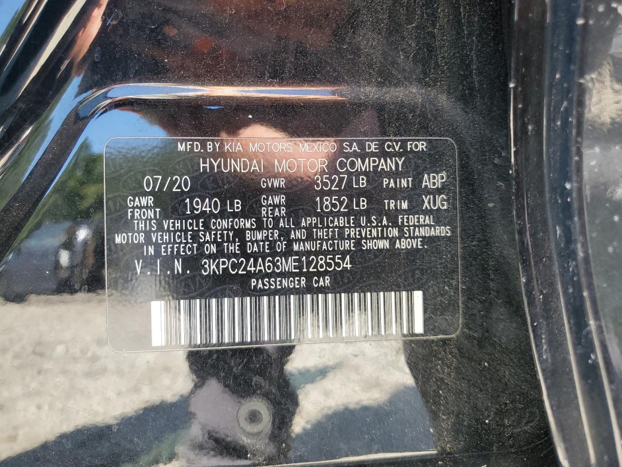 2021 Hyundai Accent Se VIN: 3KPC24A63ME128554 Lot: 80178145